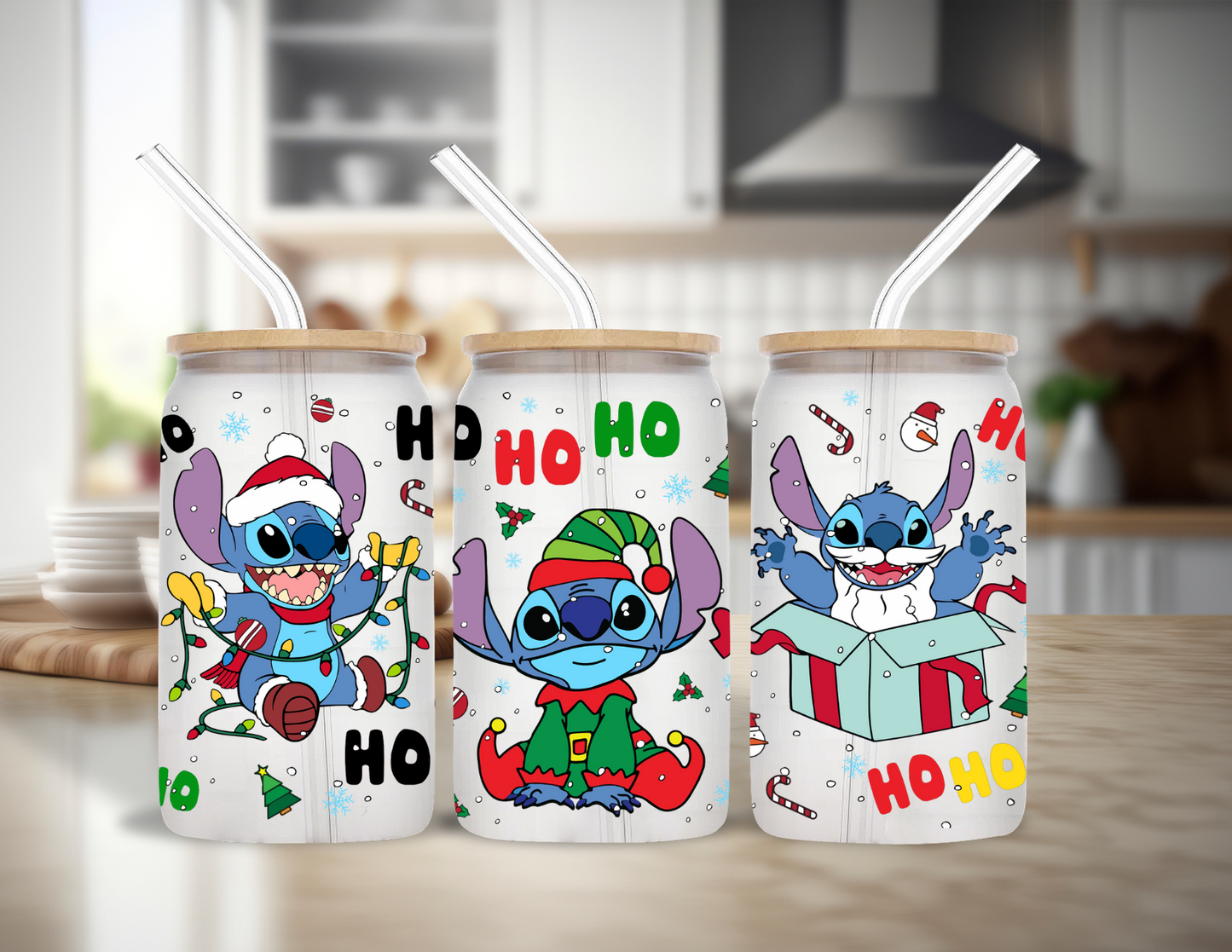 Stitch HOHOHO Glass Cup