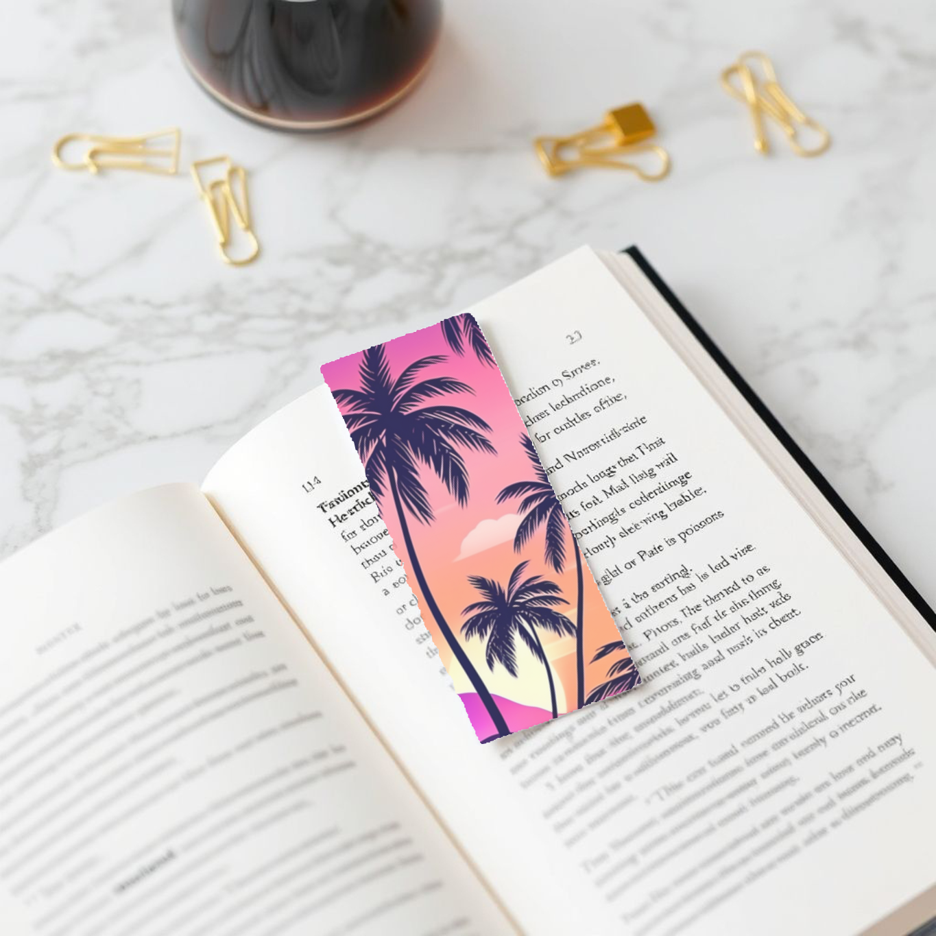 Sunset Palm Tree Bookmark
