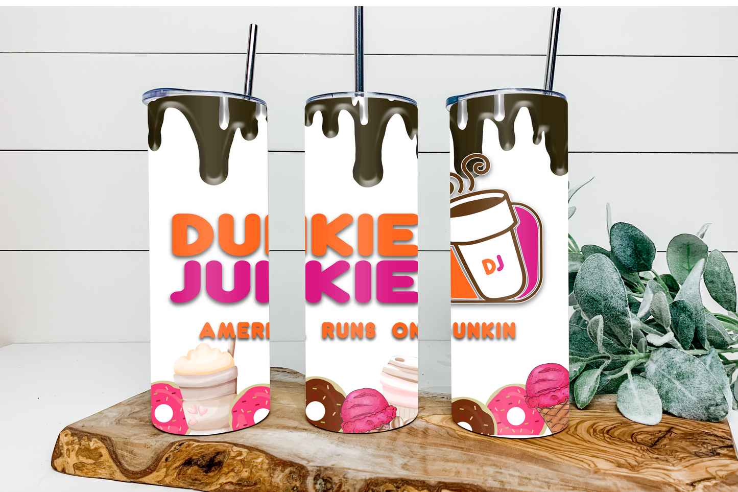 Dunkie Junkie Mocha Skinny Tumbler
