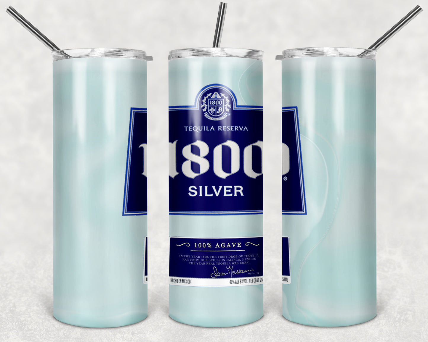 1800 SILVER SKINNY TUMBLERS