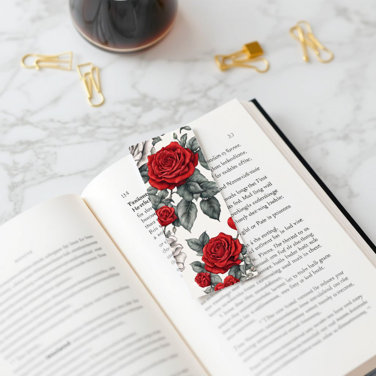 Red Roses Bookmarks Red Roses Bookmark – PRETTY-PRESSED