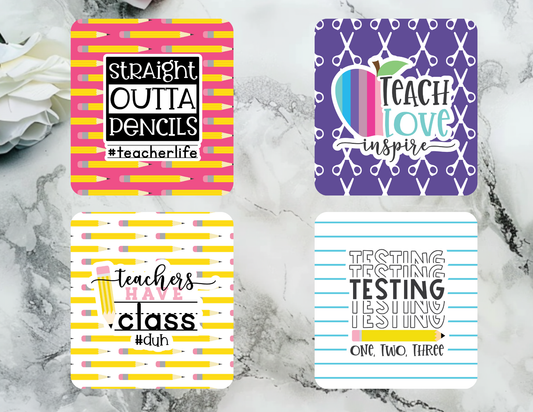 Teacher Pencils Coasters