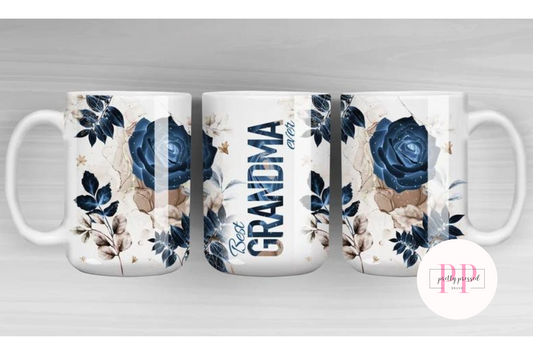 BEST GRANDMA MUG- Blue