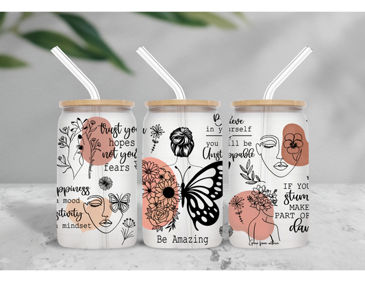 Affirmation Woman Glass Cup