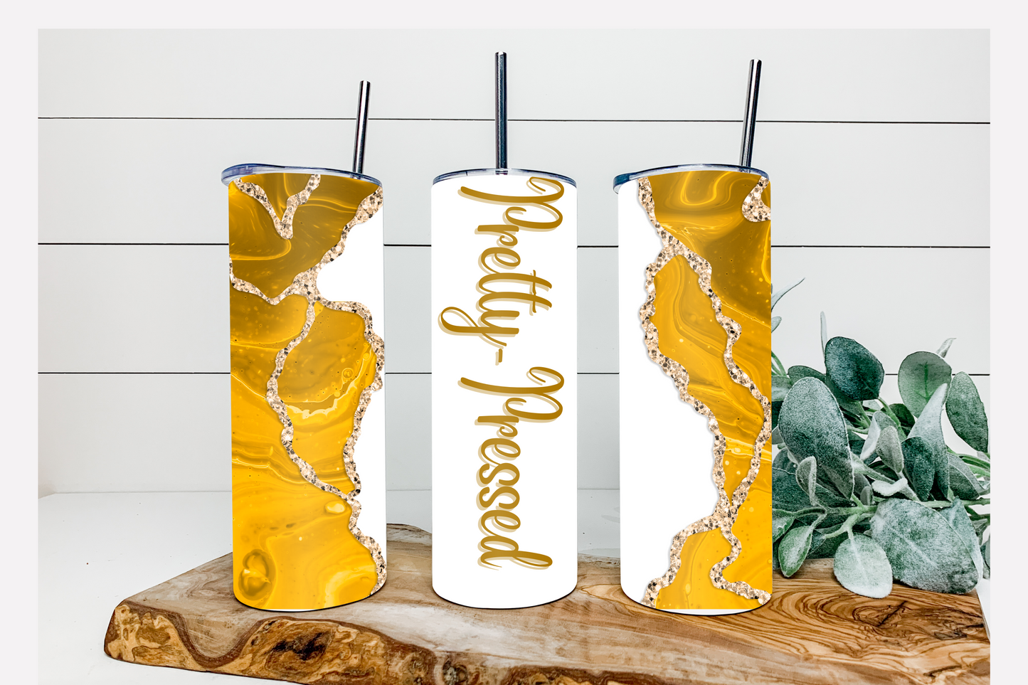 MARBLE SKINNY TUMBLER (CUSTOMIZE NAME)
