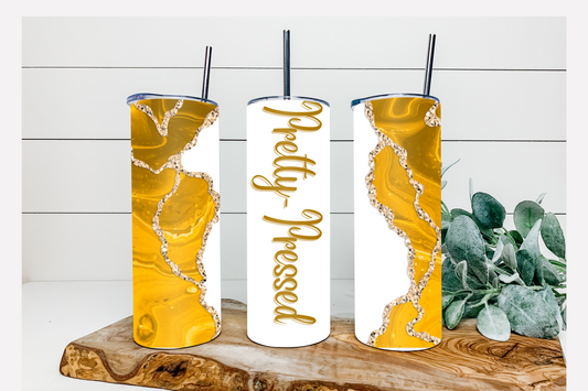 MARBLE SKINNY TUMBLER (CUSTOMIZE NAME)