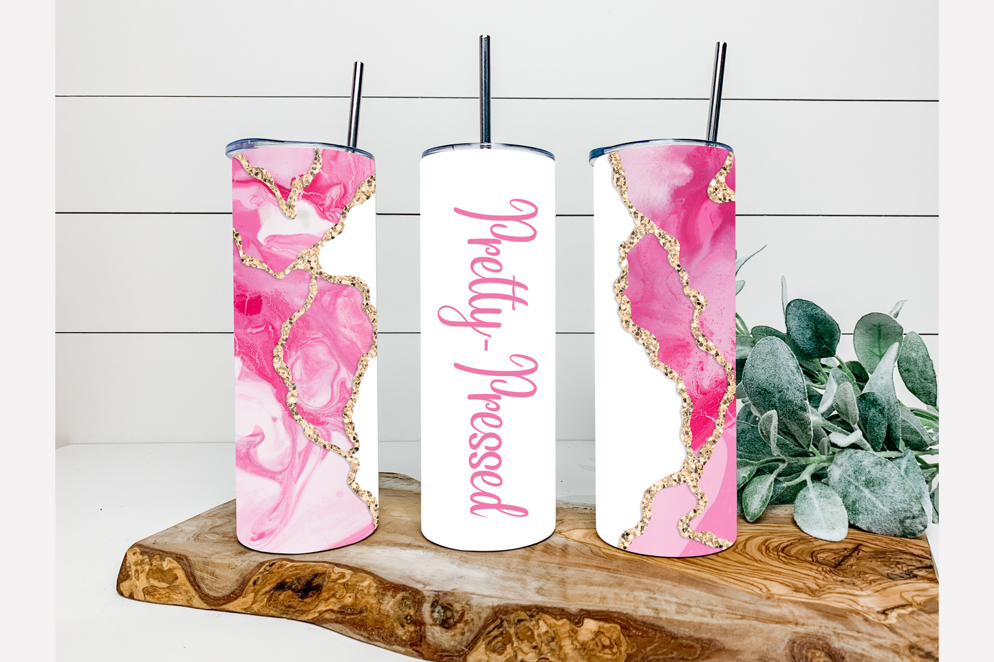 MARBLE SKINNY TUMBLER (CUSTOMIZE NAME)