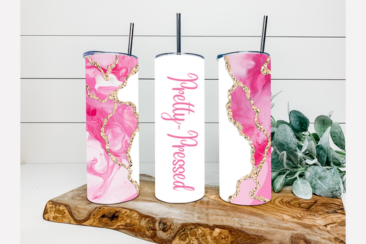 MARBLE SKINNY TUMBLER (CUSTOMIZE NAME)